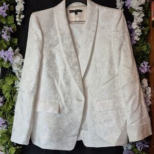 Preston & York Cream Floral Jacquard Blazer And Skirt Set (2pc)